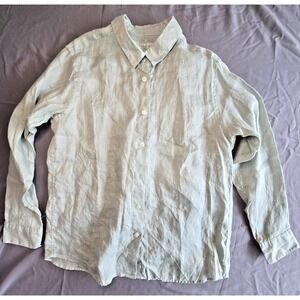 Muji Mint Green Shirt Layering Linen Minimalist Quiet Luxury Old Money Size M